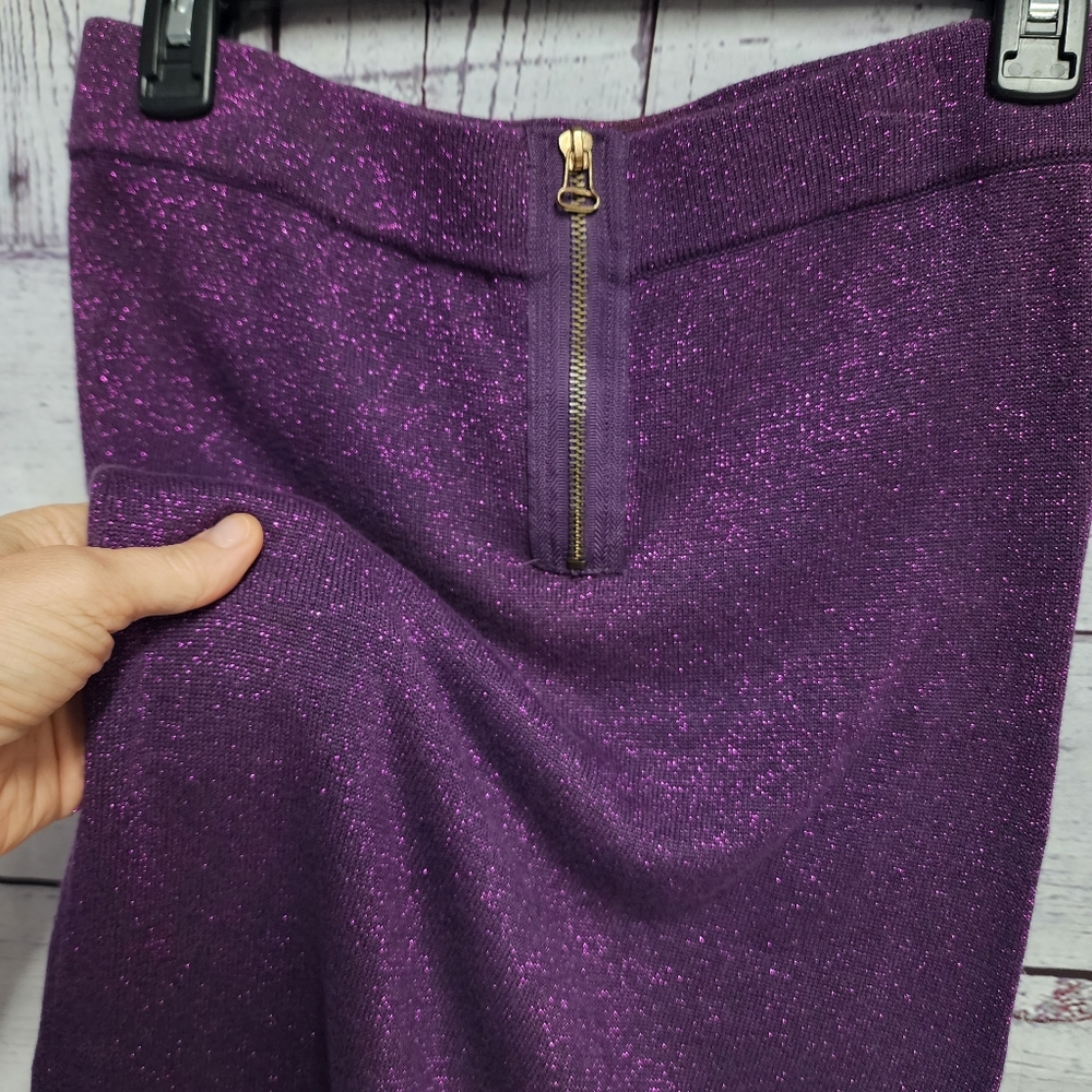 SALE/ Sexy Hips Purple Bodycon Skirt Embellished Light Gold